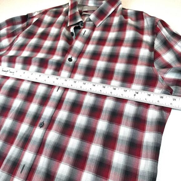 Vince Red Plaid Classic‎ Fit Long Sleeve Button Up Shirt Men’s L - Picture 6 of 10